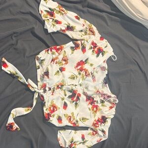 Ambiance Floral Wrap Blouse